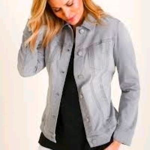 Chicos Grey Denim Jacket